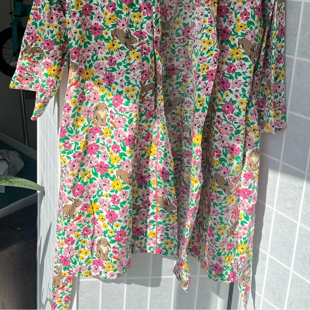 Printfresh robe, NWT. Floral Print Robe with Bunny Design. Size S/M - Picture 6 of 10